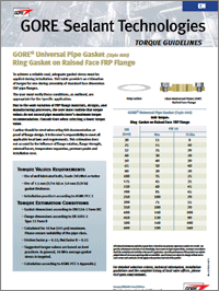 Tabella coppia di serraggio Gore per flange FRP a superficie rialzata EN