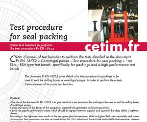 Cetim Test Procedure for Seal Packing