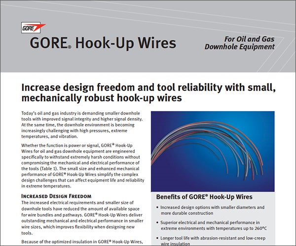 Hook-Up Wires for Oil and Gas Downhole Equipment
